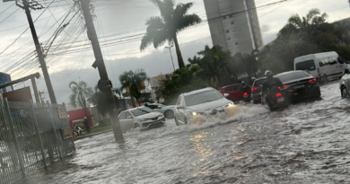 Forte temporal inunda ruas de Goiânia e causa estragos